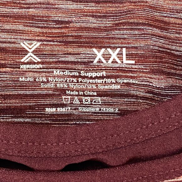 Xersion Crop Top Womens 2XL Burgundy Space Dye Quick Dry Sleeveless Sportswear - Picture 8 of 10